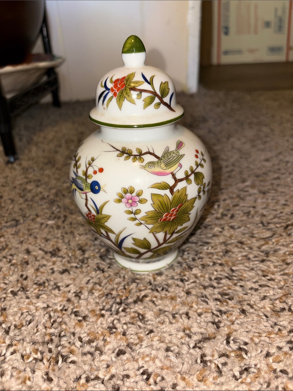 Asian Ceramic Ginger Jar Andrea Sadek Birds floral design #5525